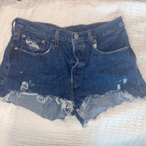 Levi’s Distressed Denim High-Waisted Shorts